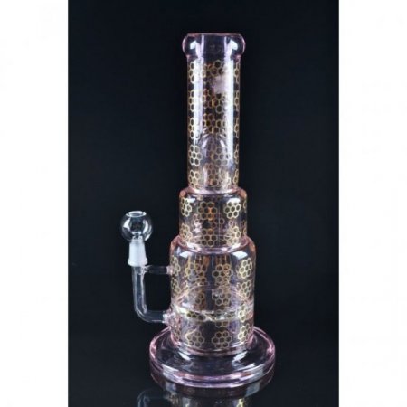 10" Golden Hurricane Designed - Oil Rig - Pink Bong New