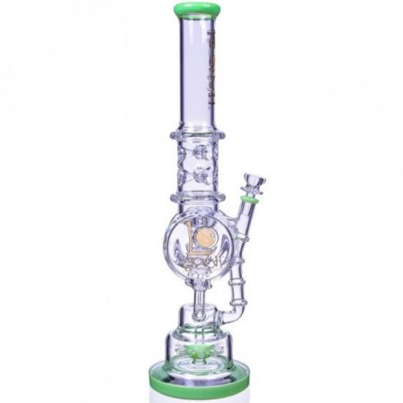 Smoke Reviver - Lookah? - 18" Coil Perc To Sprinkler Perc Bong - Slyme Green New