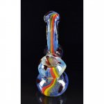 6" Rasta Striped Bubbler - Fumed Spotted New