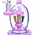 Pink O'Smoke - Mushroom Perc Orb Base Tilted Bong - Pink New