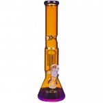 Gold Digger - 13" Golden Fumed Chameleon Beaker Base Tree Perc Bong New