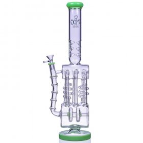 6 Speed - SMOQ Glass - 19" 6-Arm Coil Recycler Bong - Green New