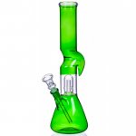 Smoke Rhinoceros - 12" Inline Dome Perc Zong Bong - Green New