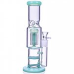 Rocket Pod - 12" Straight Tree to Honeycomb Perc Bong - Jade Green New