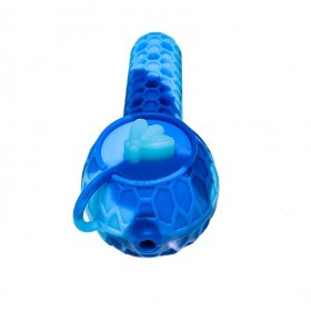 Stratus - 4" Silicone Hand Pipe 2 In 1 With Honey Dab Straw - Aqua Blue New