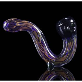 5" Fumed Purple Venous Sherlock Glass Hand Pipe - Color Veins New