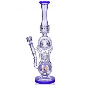 Twin Turbo - Lookah? - 16" Double Barrel Recycler Bong - Purple New