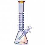 The Gold Mine - 12" Electro Plated Beaker Bong - Iridescent / Clear New