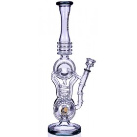 Twin Turbo - Lookah? - 16" Double Barrel Recycler Bong - Winter Green New