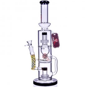 The Majestic - Chill Glass - 16" Multi Perc Recycler Bong New