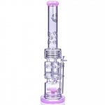 The Skywrap - 20" Triple Honeycomb Barrel To Sprinkler Perc Bong - American Pink New