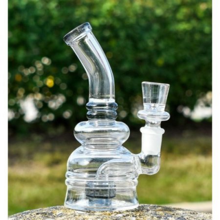 7" Tilted Neck Showerhead Bong New