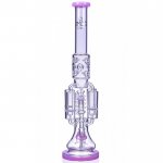 Chamber's of Secrets - SMOQ Glass - 22" Quad Honeycomb to Sprinkler Perc Bong - Pink New