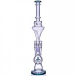 Smoker's Slide - 17" One-Arm Inline Recycler Bong Water Pipe - Teal New