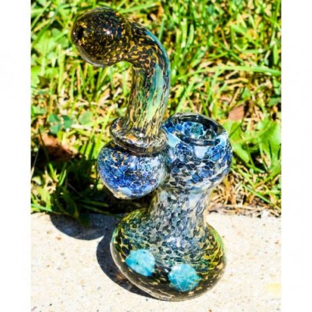 Jurassic Smoke - 6" Bubble Trap Fritted Sherlock Bubbler New