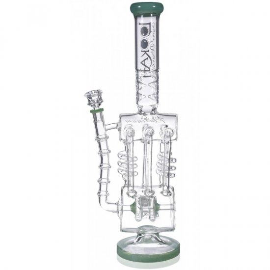 The Missing Alderaan Relic - Lookah Platinum Series Bong - 18\" Barrel Spiral Blast Recycle Ice Glass Bong - Lake Green New