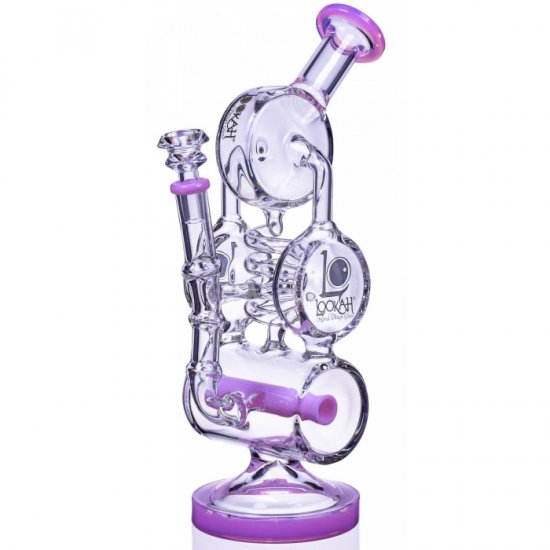 The Maze - Lookah? - 13\" Spiral Coil Perc Recycler Bong - Pink New