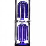 17" Double Tree Perc with Angled Ash catcher Beaker Bottom Bong - Blue New