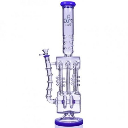 6 Speed - SMOQ Glass - 19" 6-Arm Coil Recycler Bong - Purple New