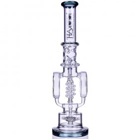 Ganymede - Lookah? - 18" Coil Perc To Sprinkler Perc Bong - Black New