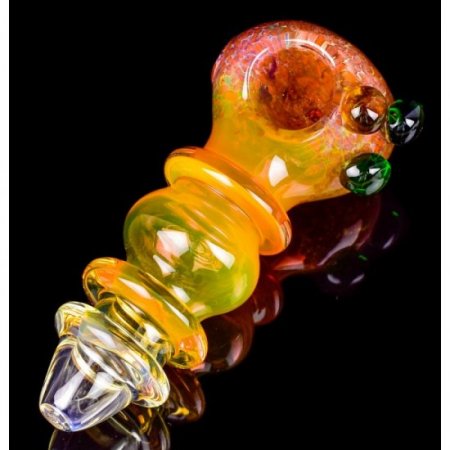 Outter Matter - 5" Gold Fumed 24KT Fritted Glass Hand Pipe - Peach New