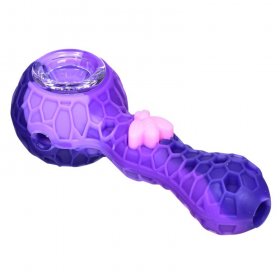 Stratus - 4" Silicone Hand Pipe With Honey Comb Design - Purple New