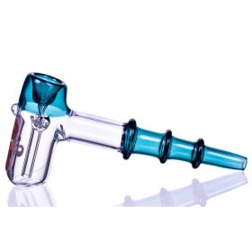 Viper - 7.5" Tripe Ringed Hammer Bubbler - Teal New