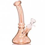 Royal Smoker's - 8" Tilted Neck Shiny Bong - Golden Fumed New