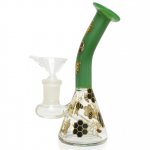 5" Holographic Golden Honeycomb Water Pipe - Green New