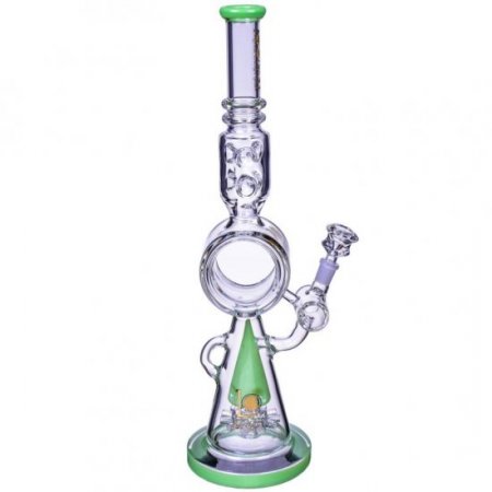 Lords of Time Stone - Lookah? - 18" Mushroom Domed Sprinkler Perc Bong - New Green New