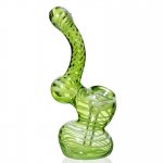 5" Mini Swirled Bubbler Pipe - Neon Green New