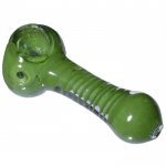 4" Twisted Spiral Hand Pipe - Olive New