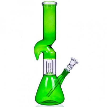 Smoke Rhinoceros - 12" Inline Dome Perc Zong Bong - Green New