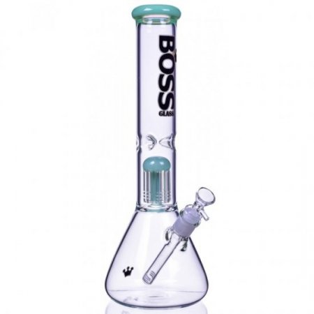 Boss Glass - 14" Single Chamber Bong 5MM Thick & Heavy - Slime Green New