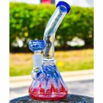 The Homing Pigeon - 8" Colorful Pattern Tilted Neck Bong New