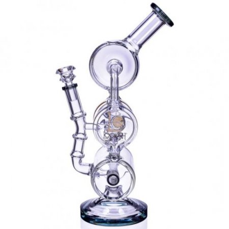 The Maze - Lookah? - 13" Spiral Coil Perc Recycler Bong - Ash Black New