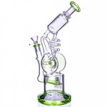 Smoker's Gun - Lookah? - 12" Coil To Inline Perc Bong - Green New