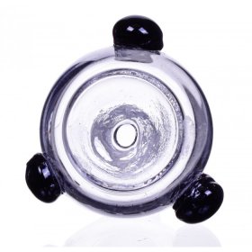 Smoking Accessories 14mm Dry Male Glass Bowl With Black Accent - Dry Herb New