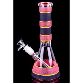 Cotton Candy - 10" Dual Frosted Color Beaker Bong - Red New