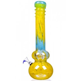 16" Double Bubble Wire Wrap Bong Water Pipe - Metallic Solar Eclips New