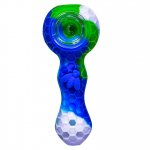 Stratus - 4" Silicone Hand Pipe With Honey Comb Design - Blueish White New