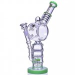 The Colosseum - Lookah? - 15" Donut Recycler Honeycomb to Sprinkler Perc Bong - Milky Green New