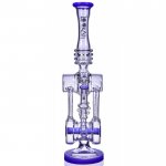 Twin Turbo - Lookah? - 16" Double Barrel Recycler Bong - Purple New