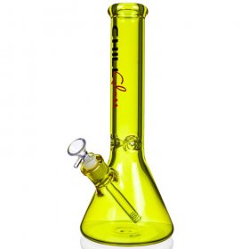 The Daffodil - Chill Glass - 14" Thick & Heavy Beaker Bong - Yellow New