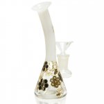 5" Holographic Golden Honeycomb Water Pipe - White New