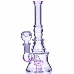 The Apex - 8" Concave Design Matrix Perc Bong - Pink New