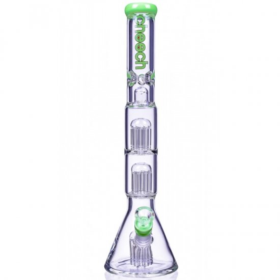 Hulk\'s Pipe - Cheech Glass - 19\" Triple Tree Perc Beaker Base Bong - Slyme New