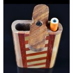 Fancy Wooden Dugout - Includes Cig Pipe - Angular Ladder Design New