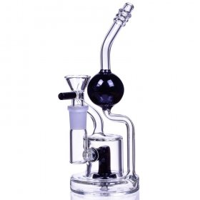 Exoskeletal Smoke - 8" Dual Arm Showerhead Perc Recycler - Black New