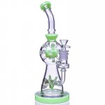 Smoke Propeller Dab Rig - 12" Dual Spinning Propeller Perc To Swiss Faberge Egg Perc - Milky Green New